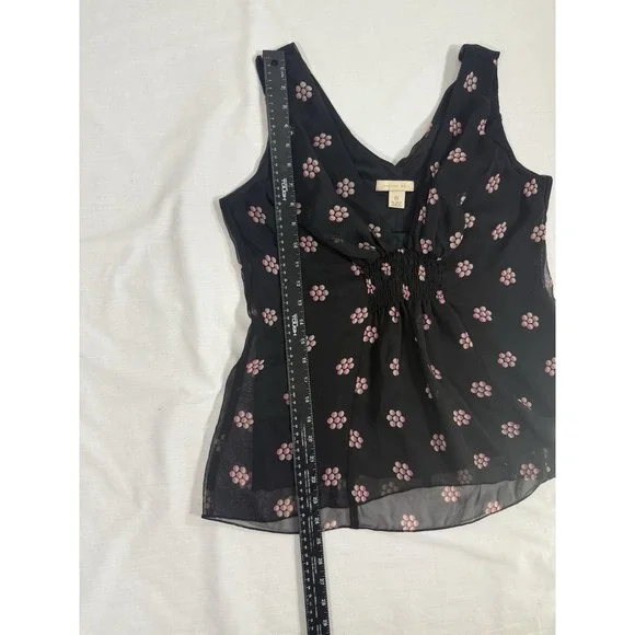Y2K Jonathan Martin Women's Top Black Size XL Floral Ruffled Babydoll Top - Picture 4 of 8